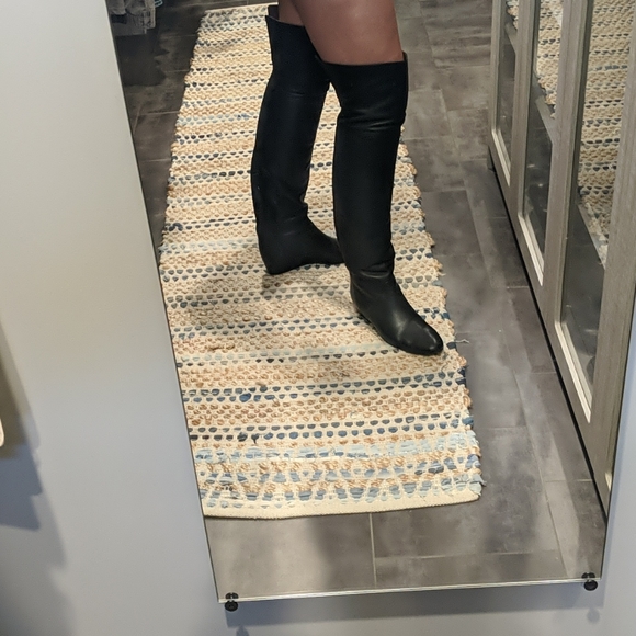 Lanvin Thigh High Black Leather Boots. Size 39 - Picture 2 of 8